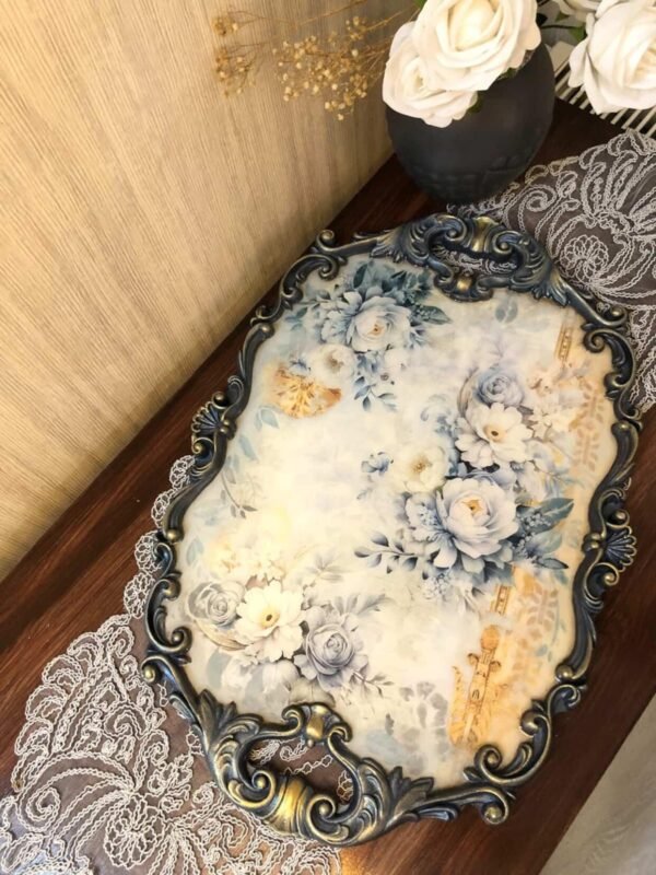 ⁦صينية ديكوباج بتصميم كلاسيكي فاخر⁩ - الصورة ⁦2⁩